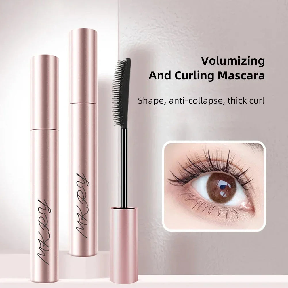 Máscara de pestañas mate de fibra de seda, maquillaje, cepillo ultrafino, alarga las pestañas, resistente al agua, de secado rápido, marrón, negro, rizador, cosmético