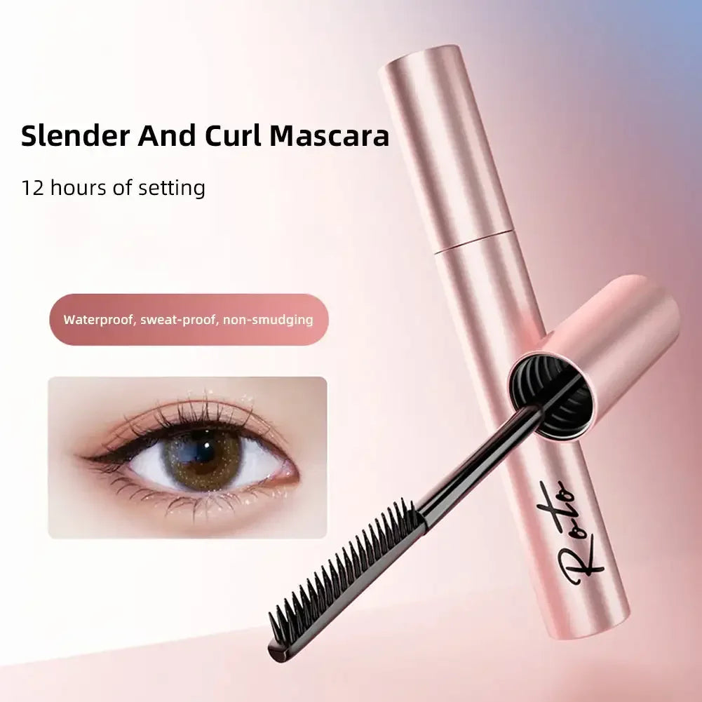 Máscara de pestañas mate de fibra de seda, maquillaje, cepillo ultrafino, alarga las pestañas, resistente al agua, de secado rápido, marrón, negro, rizador, cosmético