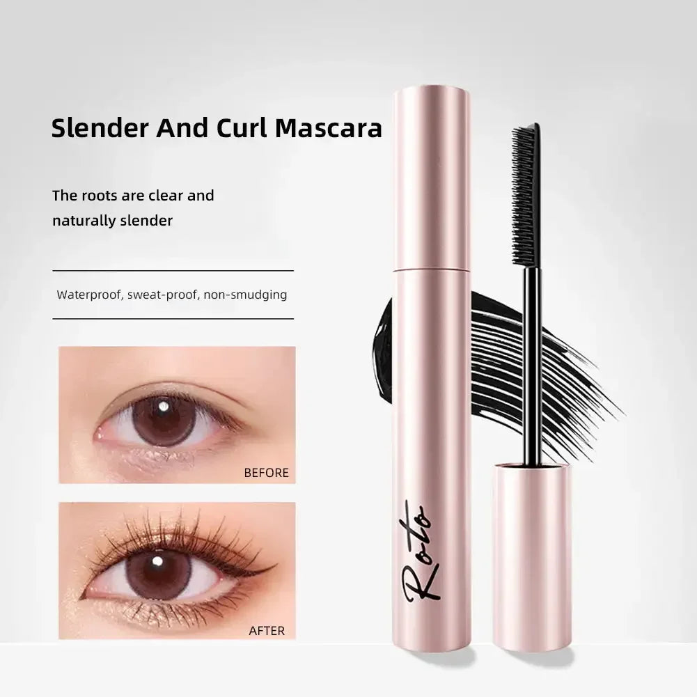 Máscara de pestañas mate de fibra de seda, maquillaje, cepillo ultrafino, alarga las pestañas, resistente al agua, de secado rápido, marrón, negro, rizador, cosmético